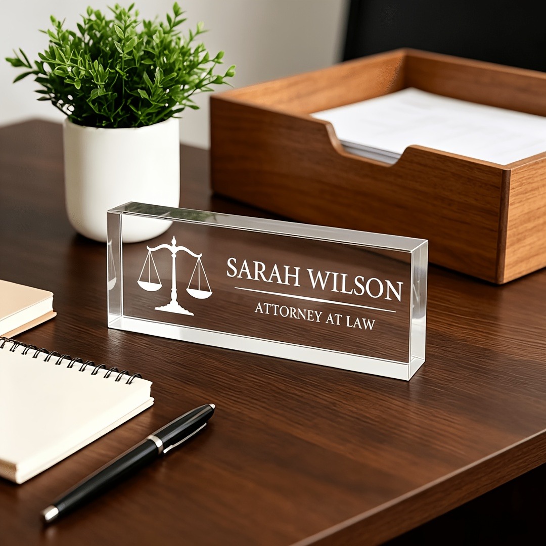 Photo Acrylic Block - Personalized Lawyer & Judge Acrylic Desk