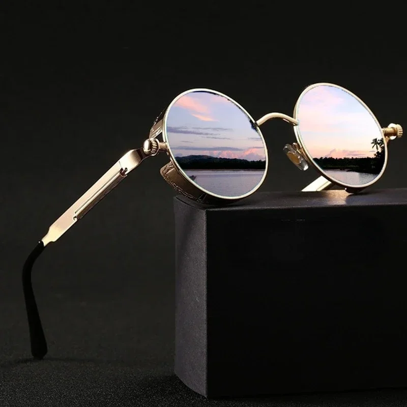 Metal Photo Panel - Classic Steampunk Sunglasses for Men and